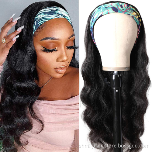 Headband Wig Virgin Brazilian Cuticle Aligned Human Hair 40 Inch Colorful Wig ,Headband Kinky Ponytail Human Hair Wig